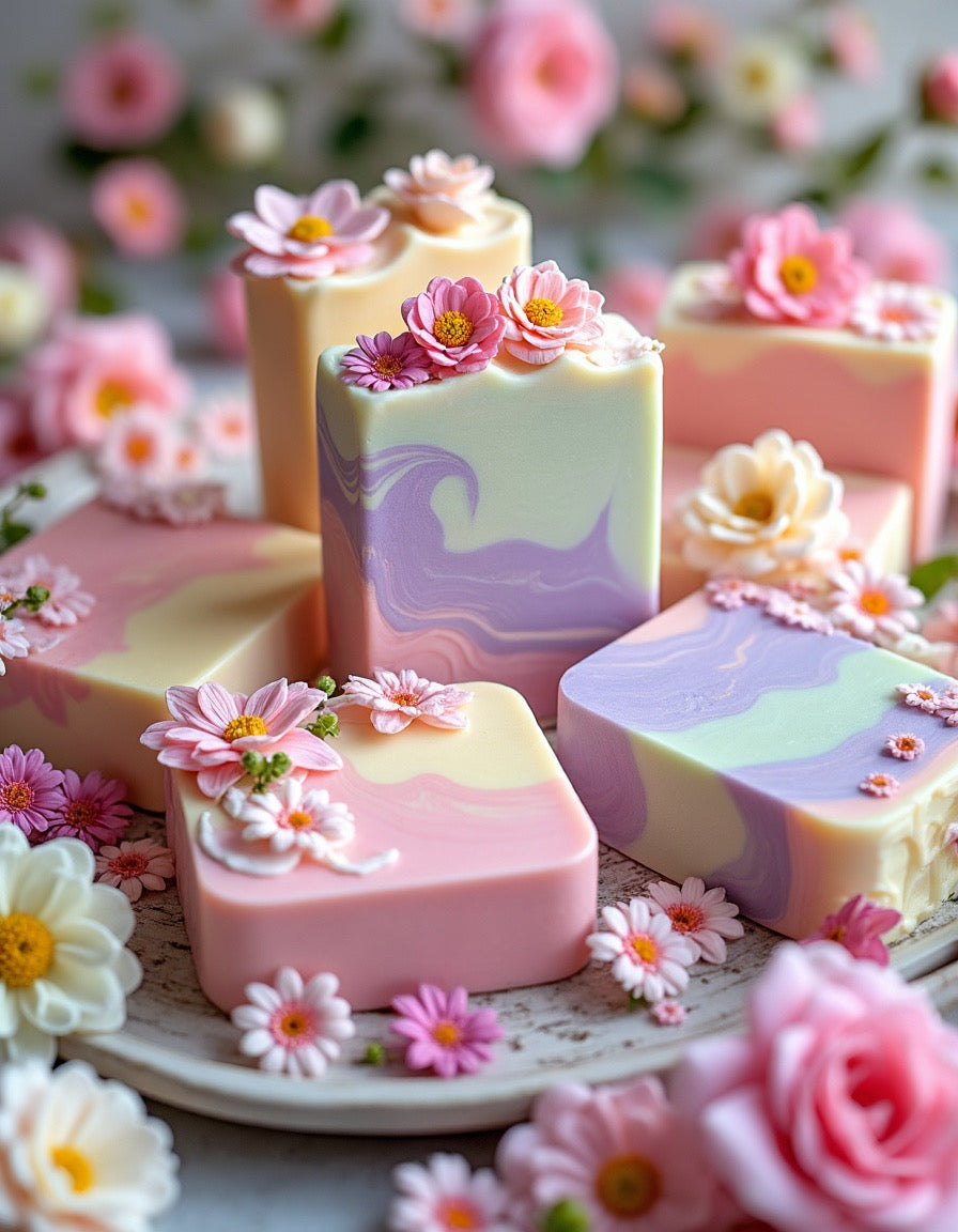 Four Wild Flowers Spring Soap Bars - Florida Soap Candle