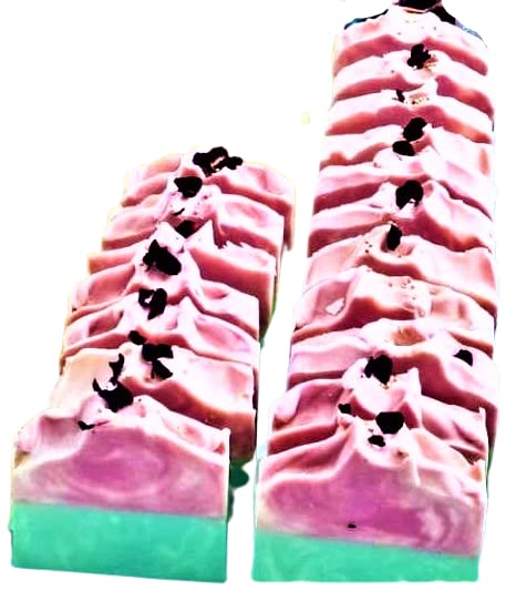 Set of Four Natural Vegan handmade homemade bar soaps (cherry and açaí Amazon Forest fruit)