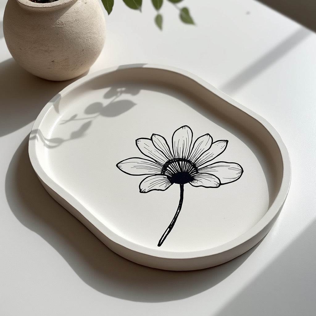 Oval concrete eco resin trays - Florida Soap Candle