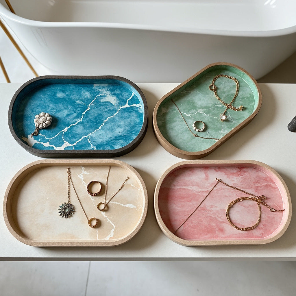 Oval Concrete Eco Resin Trays - Florida Soap Candle