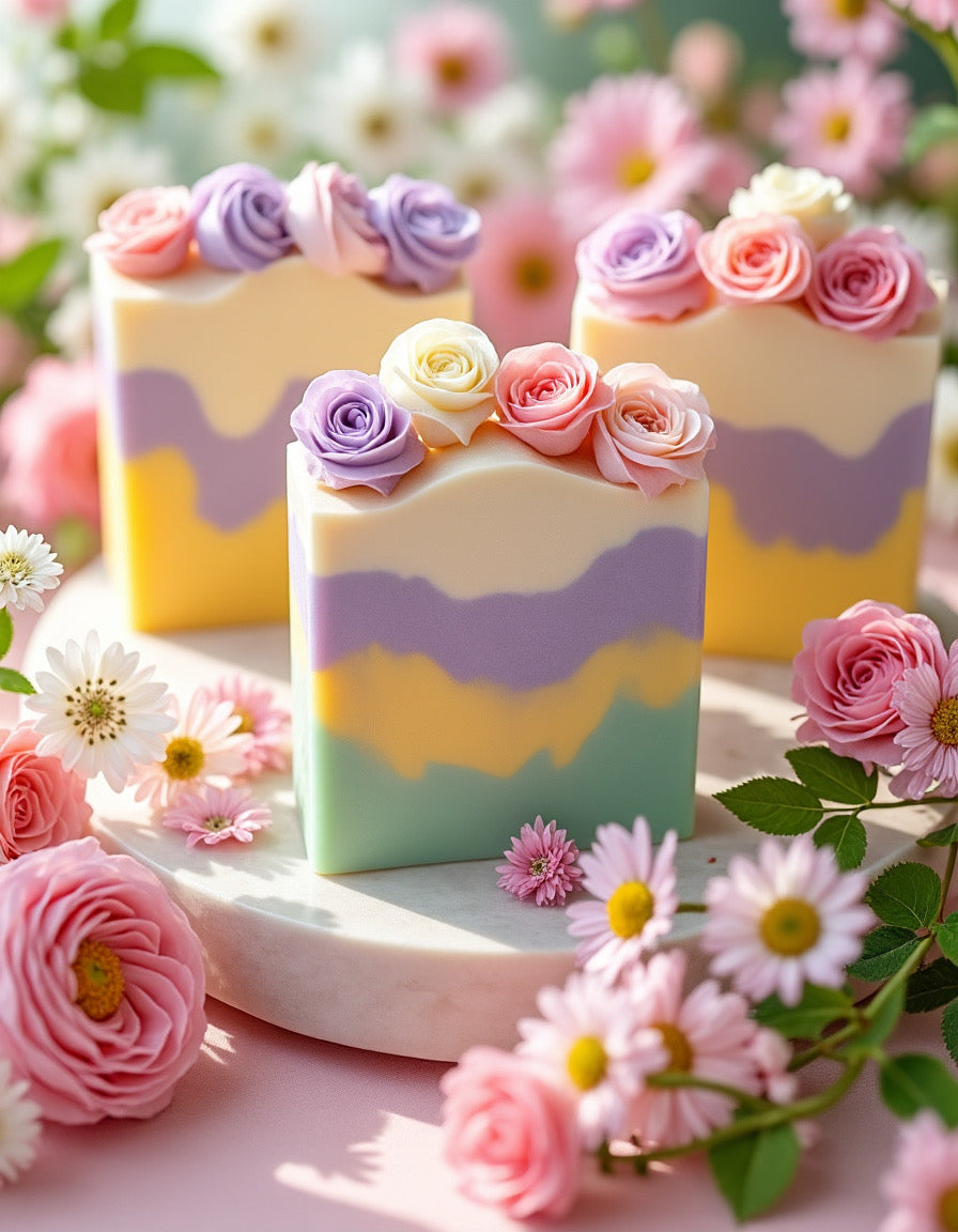 Four Wild Flowers Spring Soap Bars - Florida Soap Candle