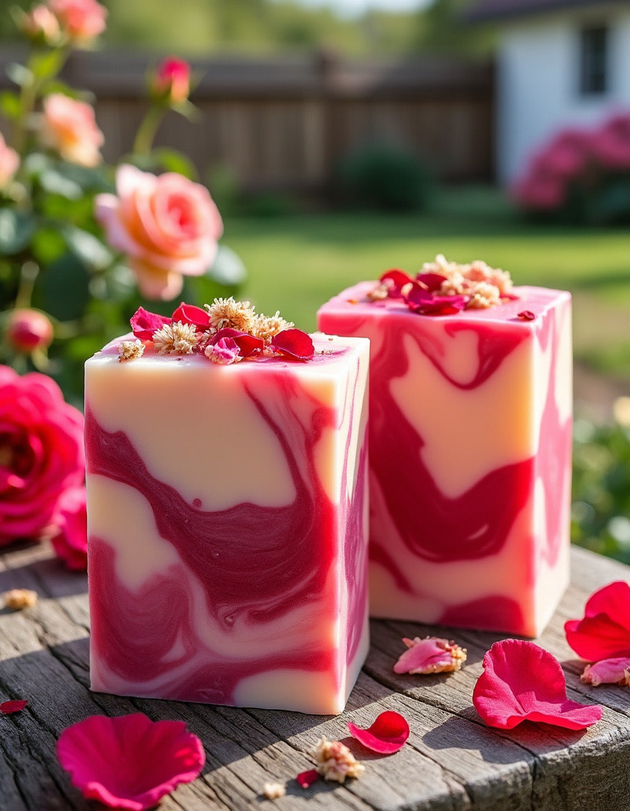 Four Red Roses Soap Bars - Florida Soap Candle