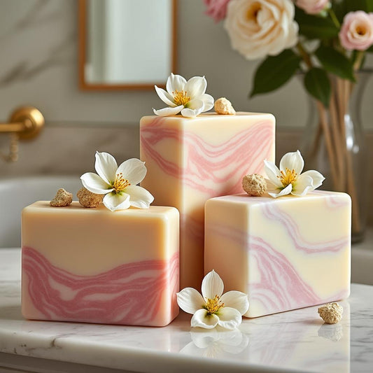 Set of Four Jasmine Soaps/Bath, handmade local,bar soaps, gentle soap,artisan soap homemade soap, scented. Fun soap, handcrafted soap, gift, wedding, vegan, natural, gourgeous, floral, bubbly, creamy lather