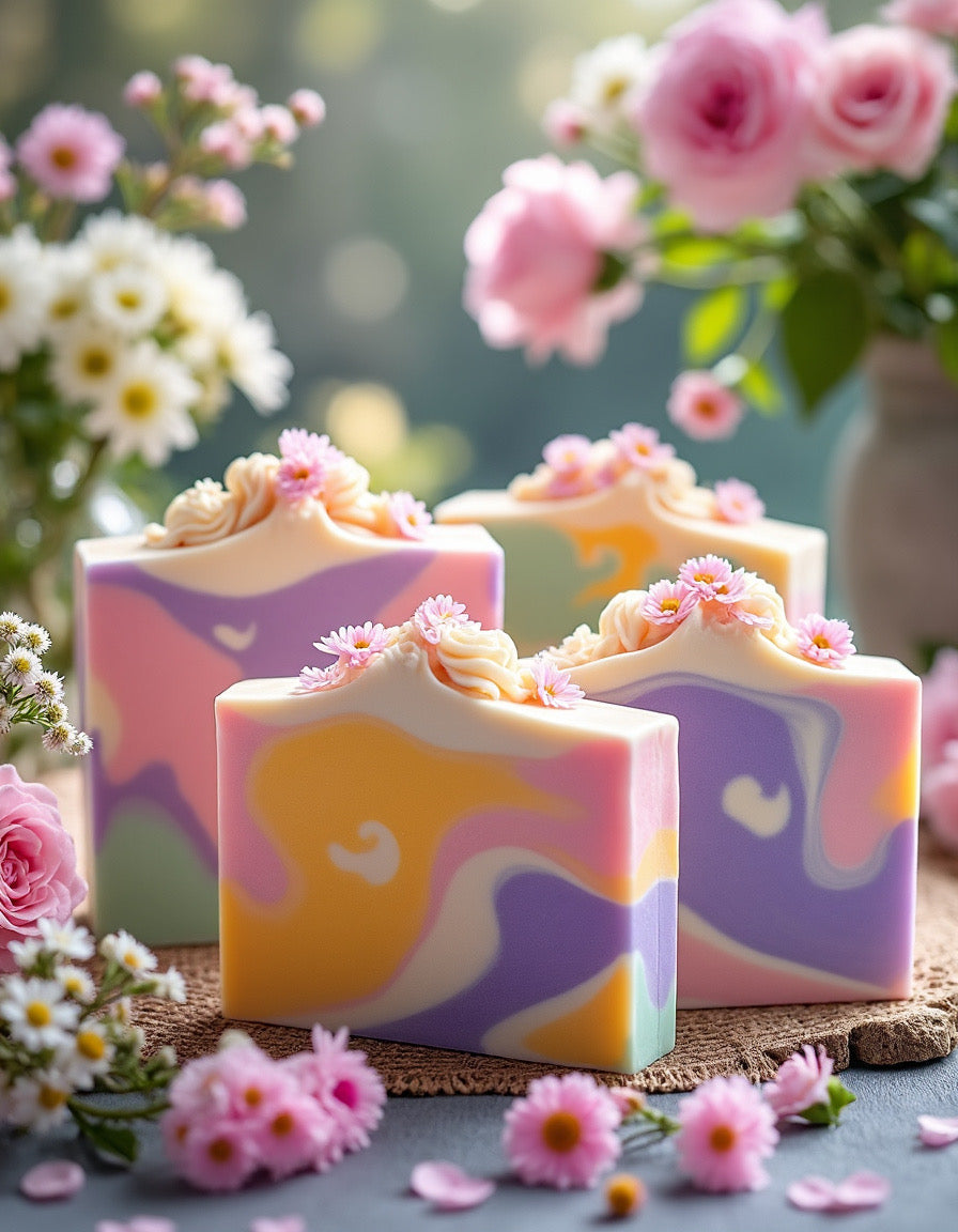 Four Wild Flowers Spring Soap Bars - Florida Soap Candle