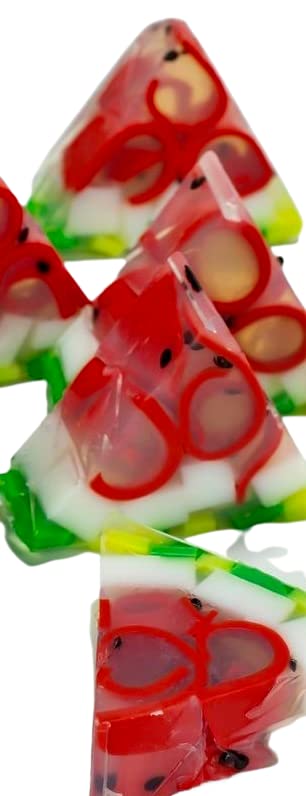 Four Watermelon Soaps glycerin melt and pour fruit food-like - Florida Soap Candle