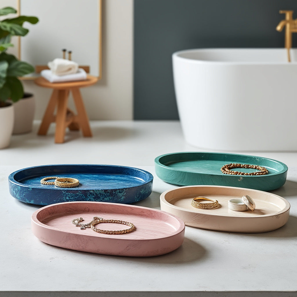 Oval Concrete Eco Resin Trays - Florida Soap Candle