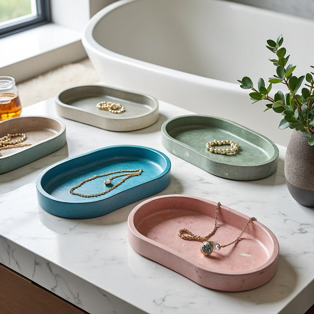 Oval Concrete Eco Resin Trays - Florida Soap Candle