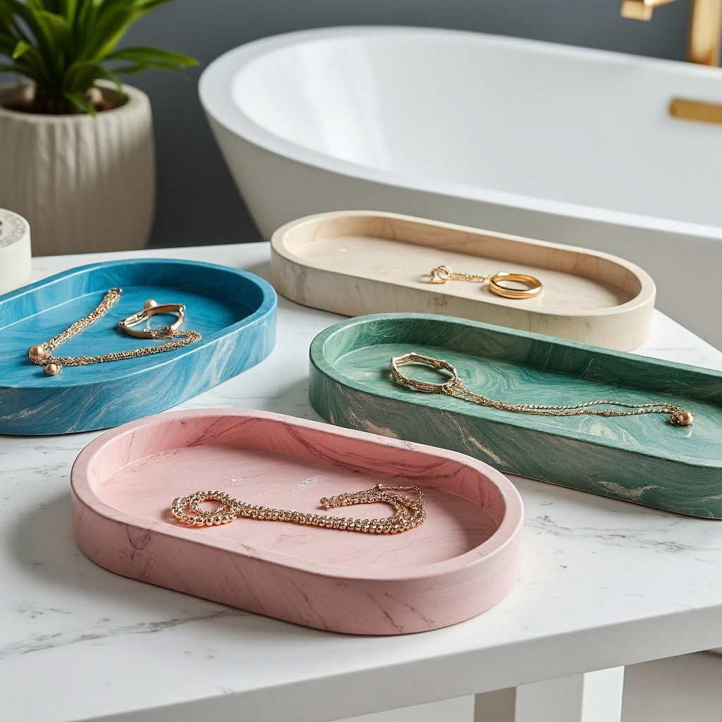 Oval Concrete Eco Resin Trays - Florida Soap Candle