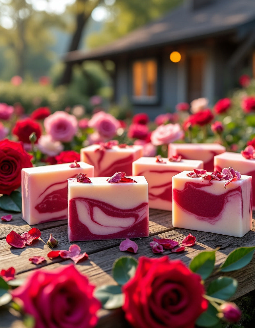 Four Red Roses Soap Bars - Florida Soap Candle