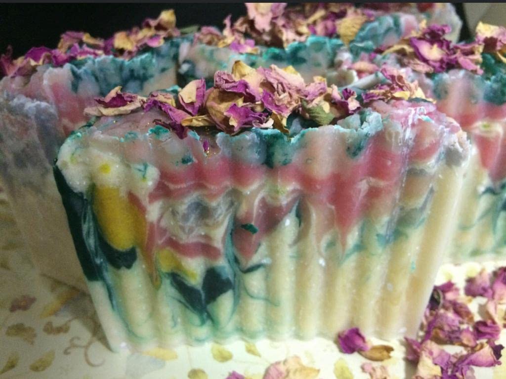 Four bar soaps, Sweet Garden Soap cold process natural vegan handmade Natural Vegan handmade homemade bar soaps (floral) - Florida Soap Candle
