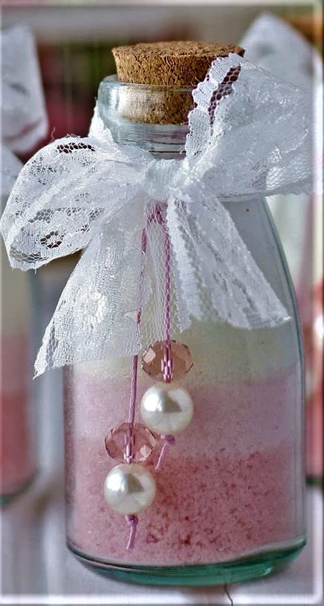 Sweet Rosé Bath Soak Salts Relaxing Bathtube Buble bubbly Luxurious relax organic vegan natural mineral - Florida Soap Candle