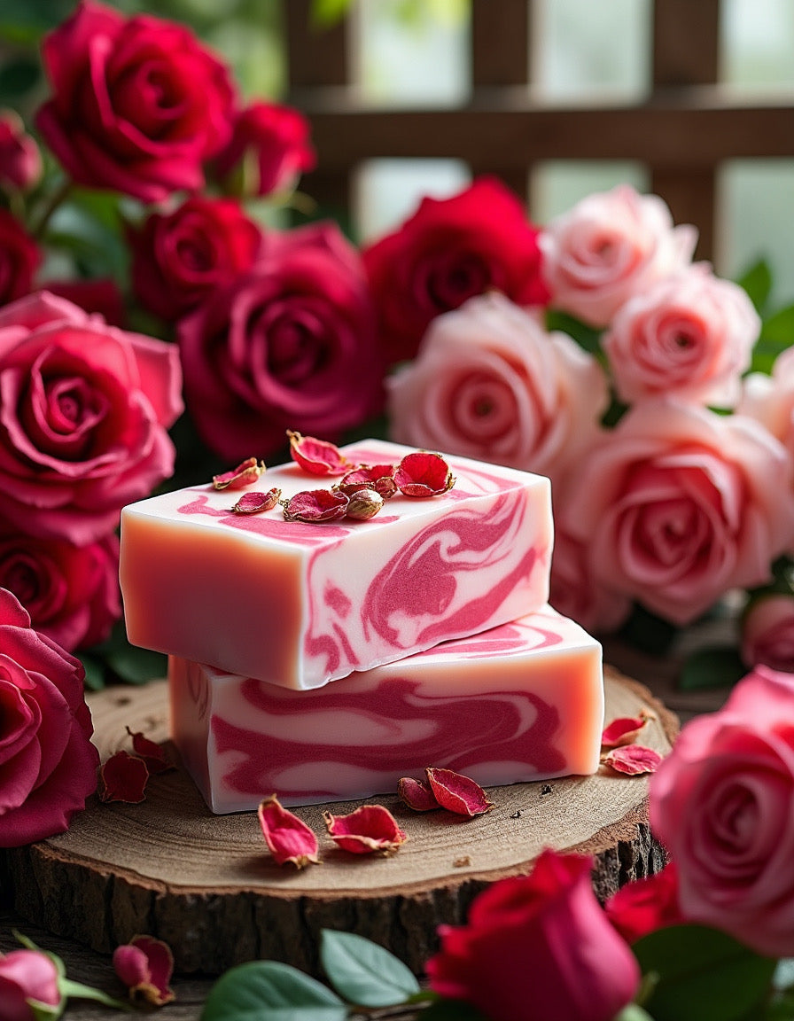 Four Red Roses Soap Bars - Florida Soap Candle