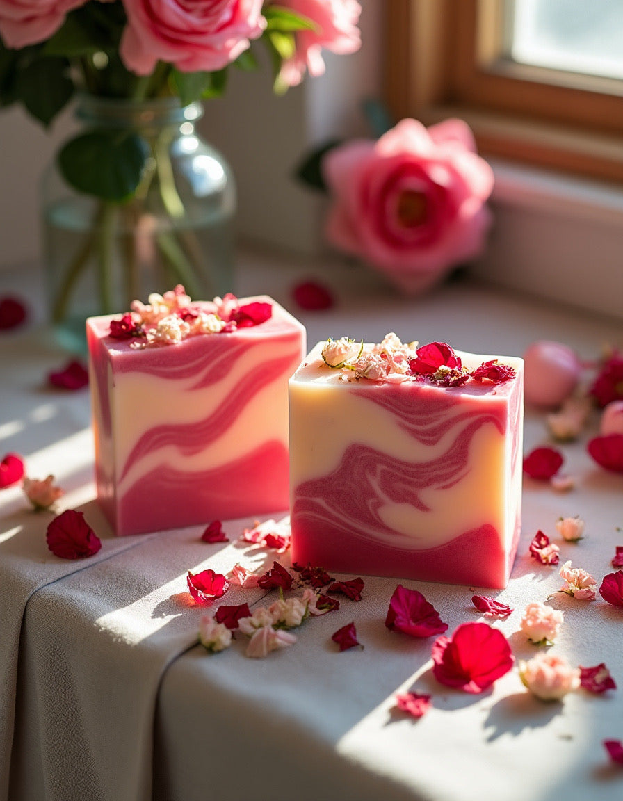 Four Red Roses Soap Bars - Florida Soap Candle