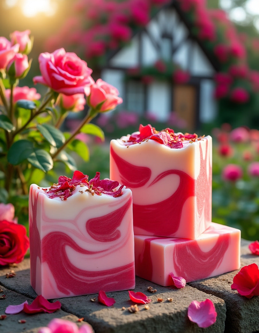 Four Red Roses Soap Bars - Florida Soap Candle