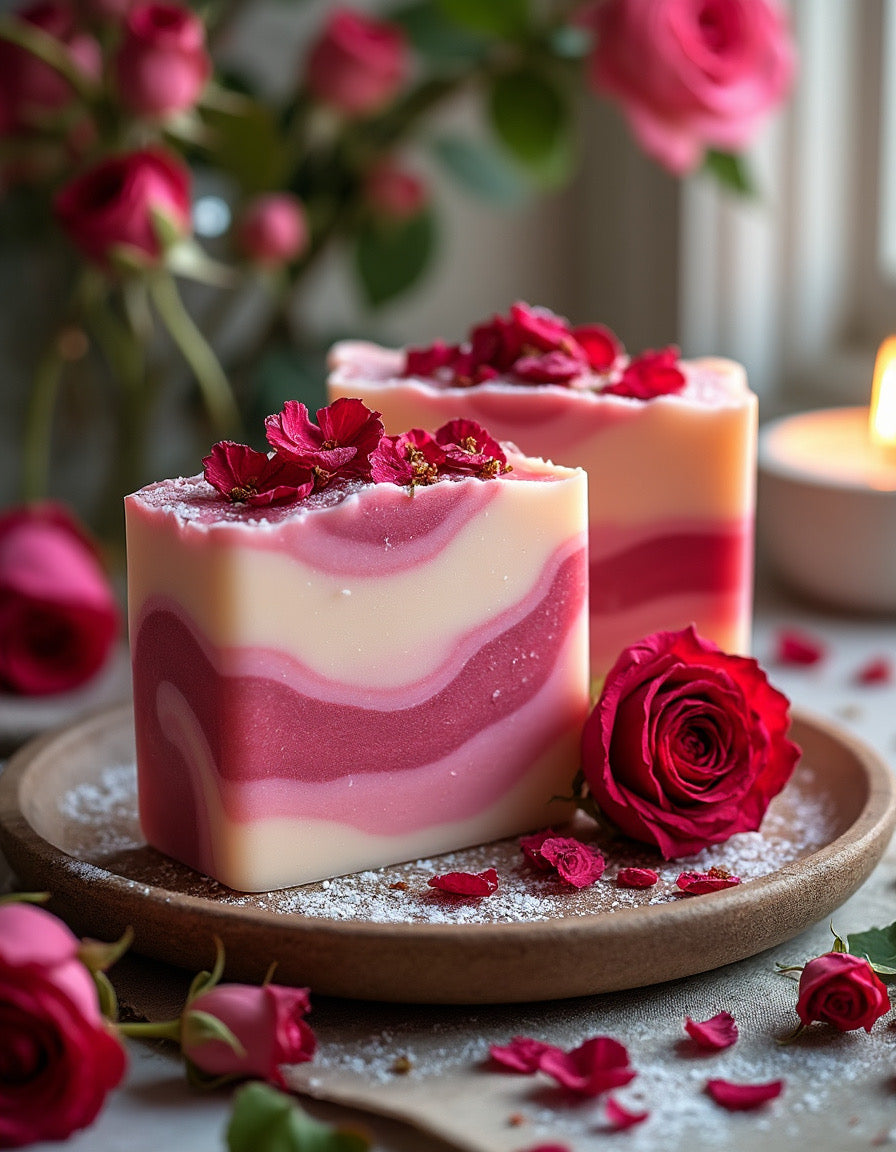 Four Red Roses Soap Bars - Florida Soap Candle