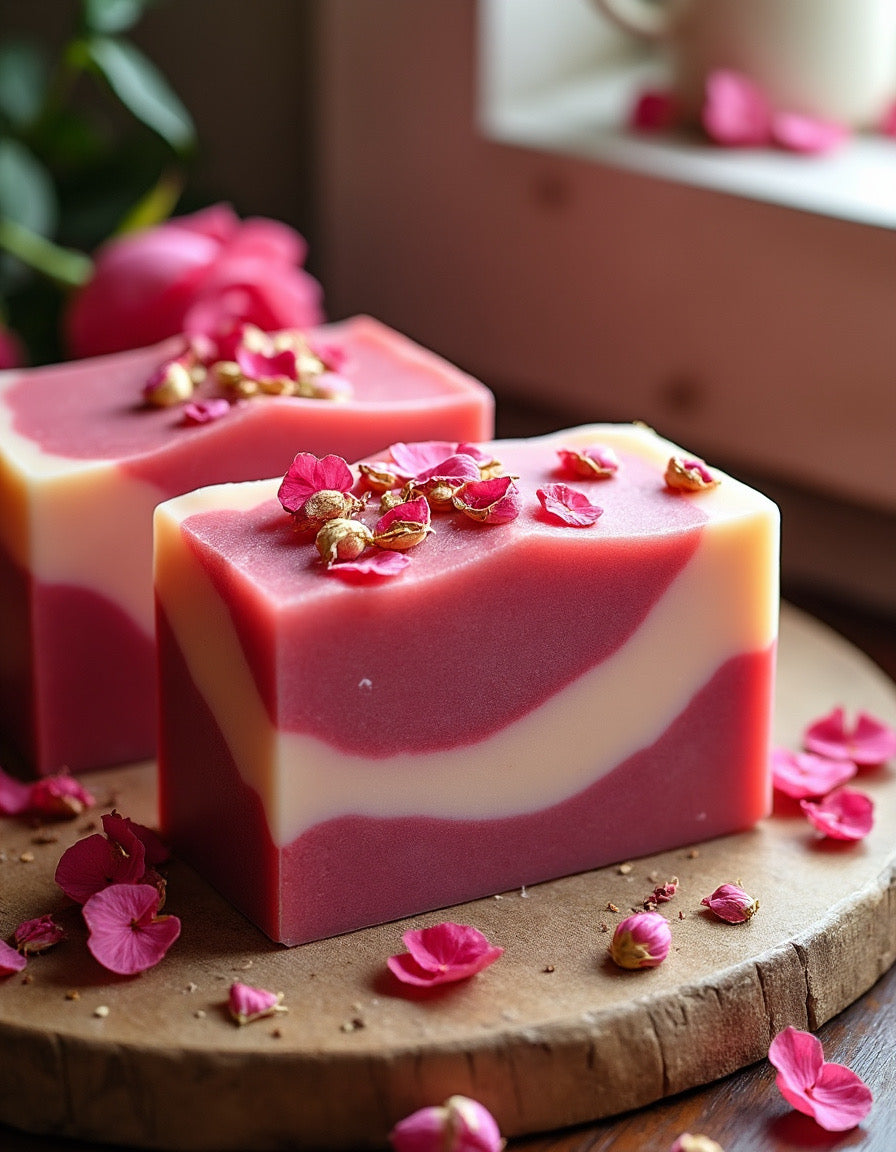 Four Red Roses Soap Bars - Florida Soap Candle