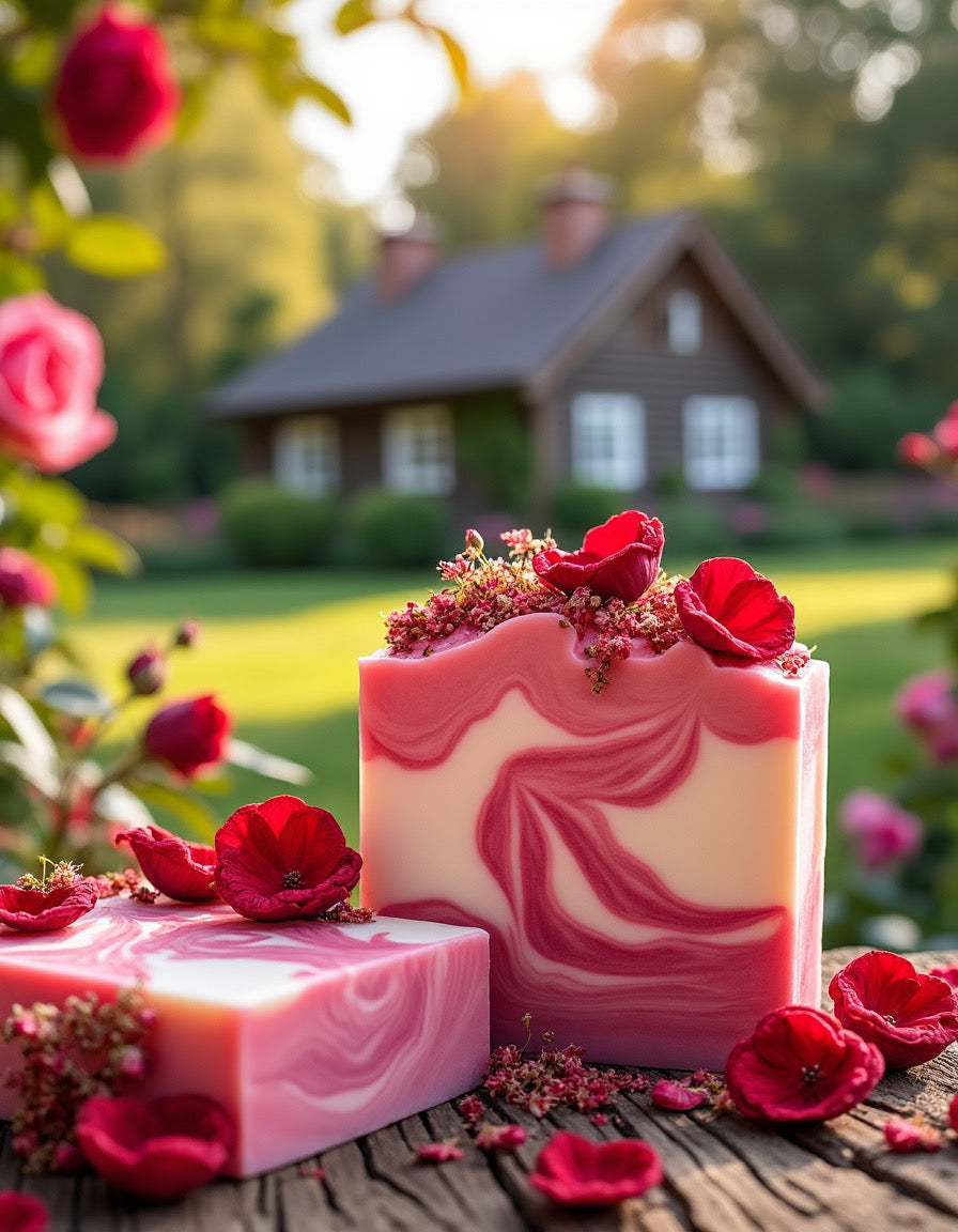 Four Red Roses Soap Bars - Florida Soap Candle