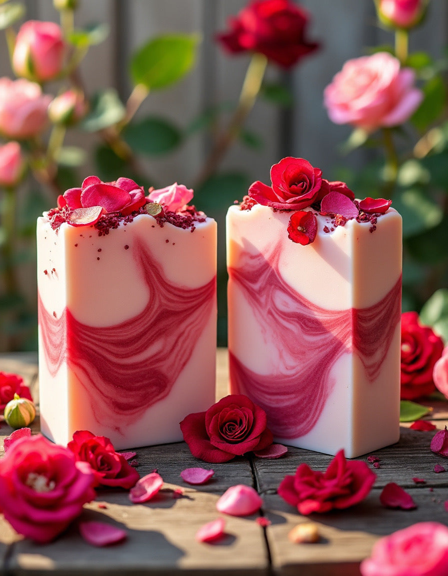 Four Red Roses Soap Bars - Florida Soap Candle