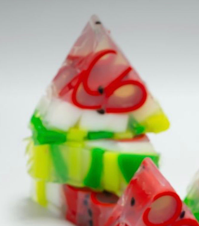 Four Watermelon Soaps glycerin melt and pour fruit food-like - Florida Soap Candle