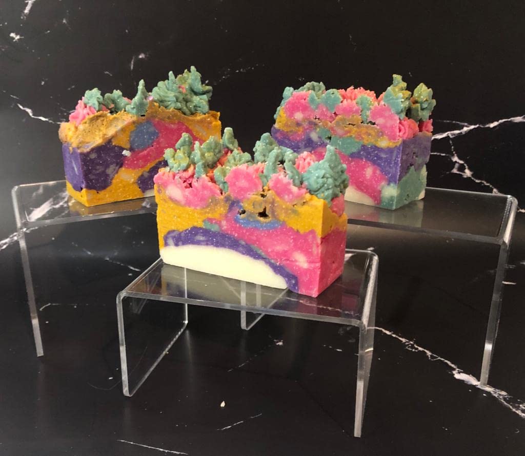 Four Floral natural Soap bars artisan scented handmade, handcrafted homemade vegan cold process gluten-free sulfate free cruelty-free - Florida Soap Candle