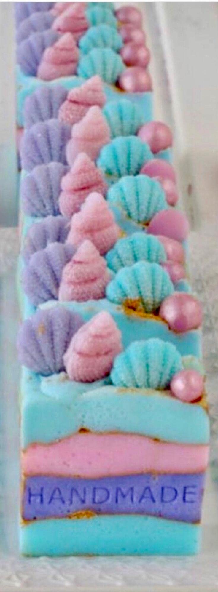 Four Mermaid Home Soaps cold process handmade seashell fun princess - Florida Soap Candle