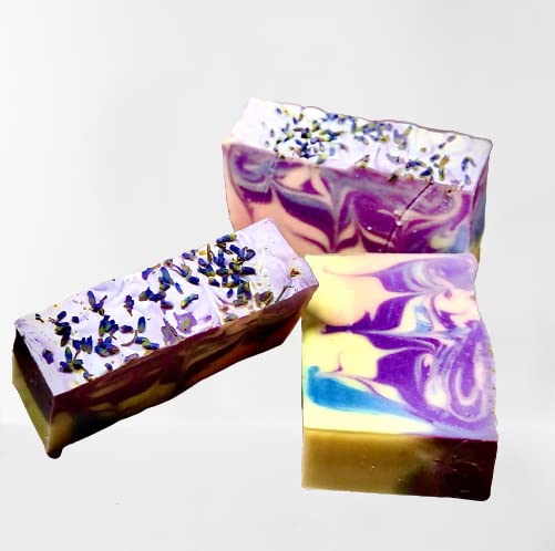 Four Lavender Soaps, household hand soap, smooth gentle soap for all skin types, fruity shave soap, gift, vegan friendly & foaming, body-friendly aromatherapy soap homemade soap, - Florida Soap Candle