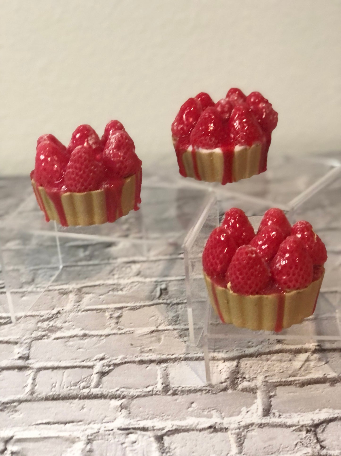 Strawberry Pie Soap/mini / cupcake, melt and pour soap, glycerin, food-like, candy, fruit, holiday, christmas,