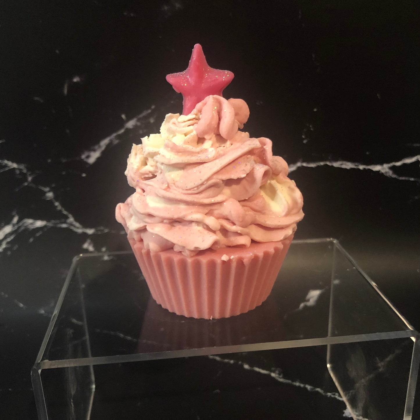 Pink Star Cupcake Soap handmade homemade handcrafted vegan candy food-like gluten-free sulphate-free party gift