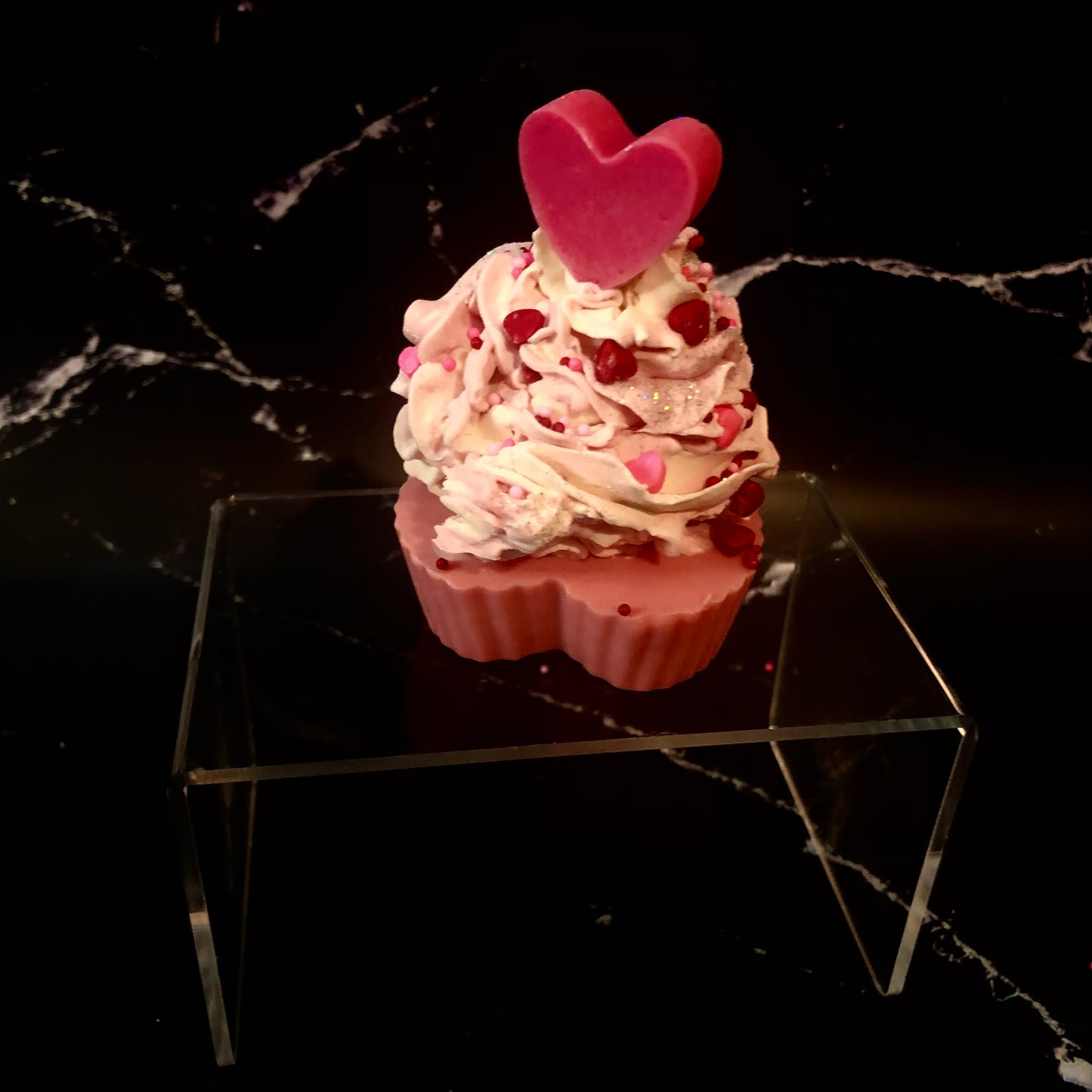 Heart Valentine's Day Cupcake Soap Handmade Fun Gift Gluten-free Sulphate -Free Handcrafted Homemade Candy Romantic Romance Girlfriend Boyfriend