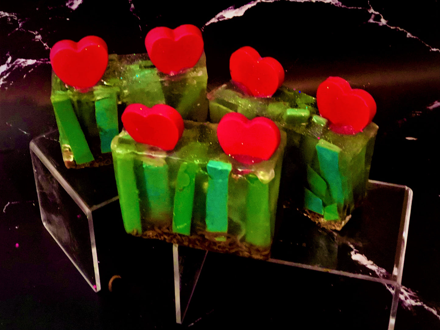Caramelized Heart Garden Soap/melt and pour soap, glycerin soap, handmade, heart, valentine's day, gift, wedding, romantic, Saint Patrick's day, love
