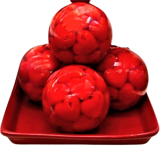 Red Heart Soap Ball esphere handmade vegan gluten free sulfate free valentine's day love