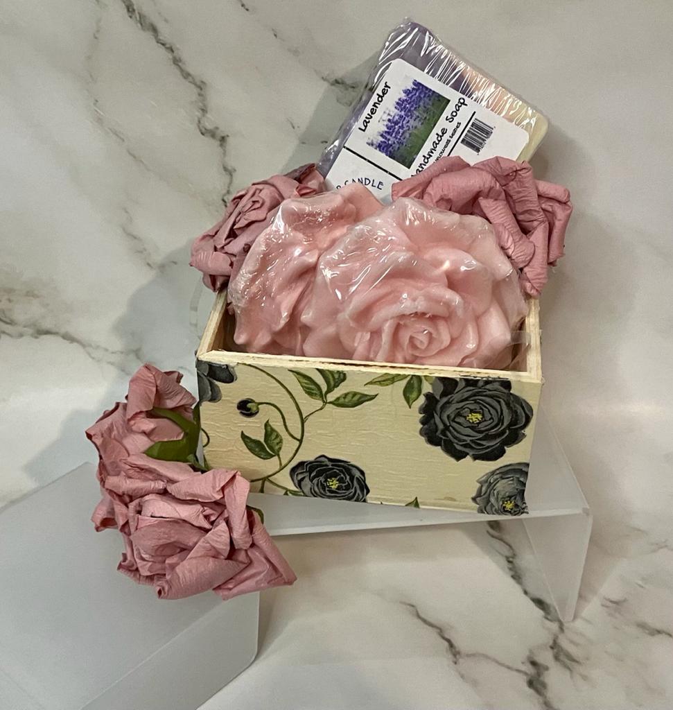 Kit Rose and Lavender Soap handmade homemade luxurious wooden box gluten-free, sulfate free